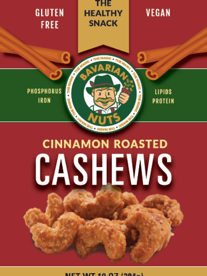 Cinnamons Roasted CASHEWS - 10oz. for wholesale by Magic Bavarian Nuts
