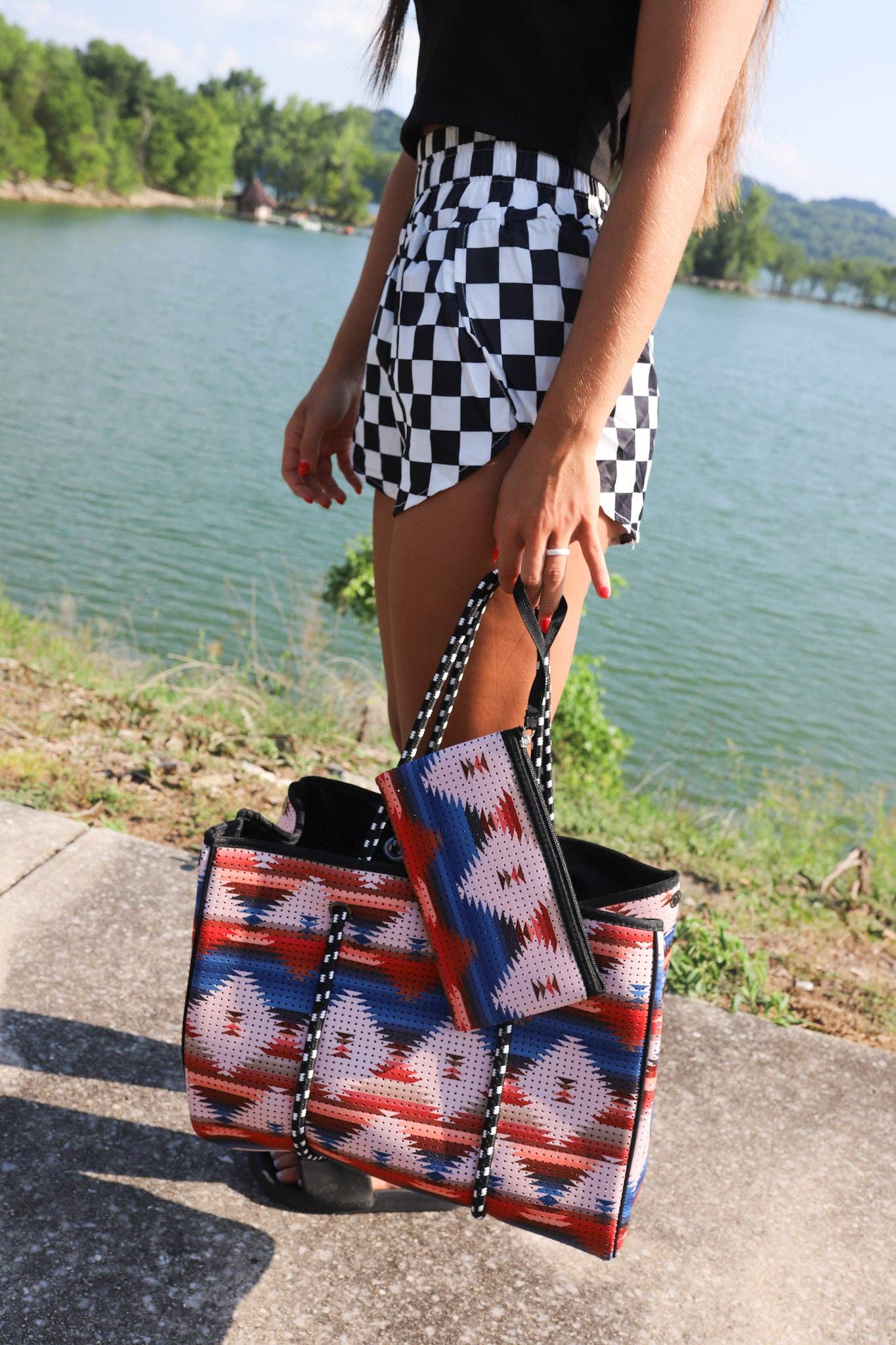 The Front Porch Label - Wholesale Draagtas - Dames - Grote draagtas in Aztec1