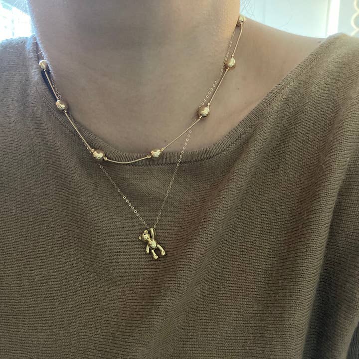 Amady Jewelry - Vente Colliers à pendentif - Pendentif à breloques en forme d'ours en peluche en or, collier en forme d'ours en gélatine