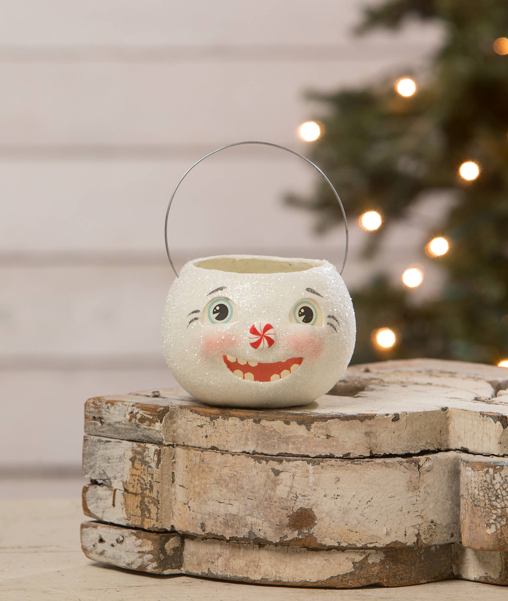 Bethany Lowe Designs - Wholesale Christmas Decoration - Happy Snowman Bucket Petite