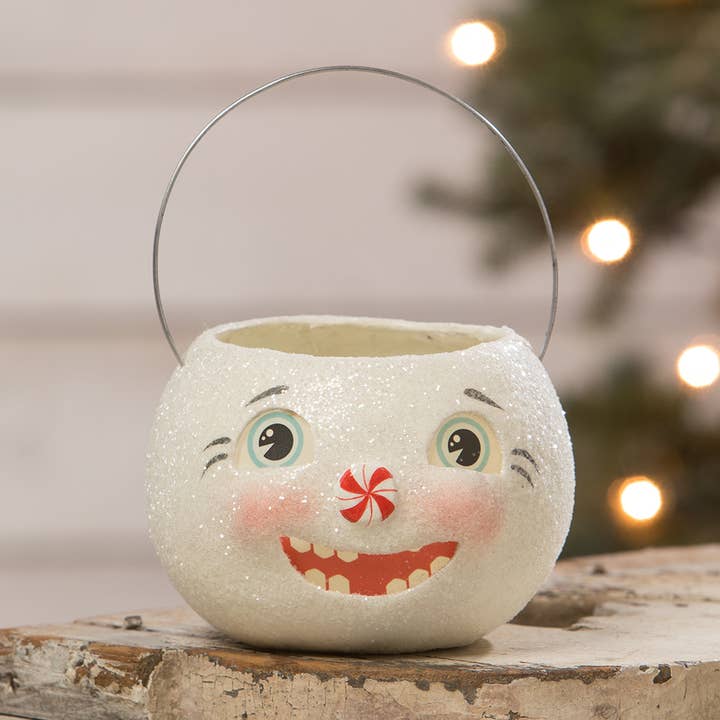 Bethany Lowe Designs - Wholesale Christmas Decoration - Happy Snowman Bucket Petite0