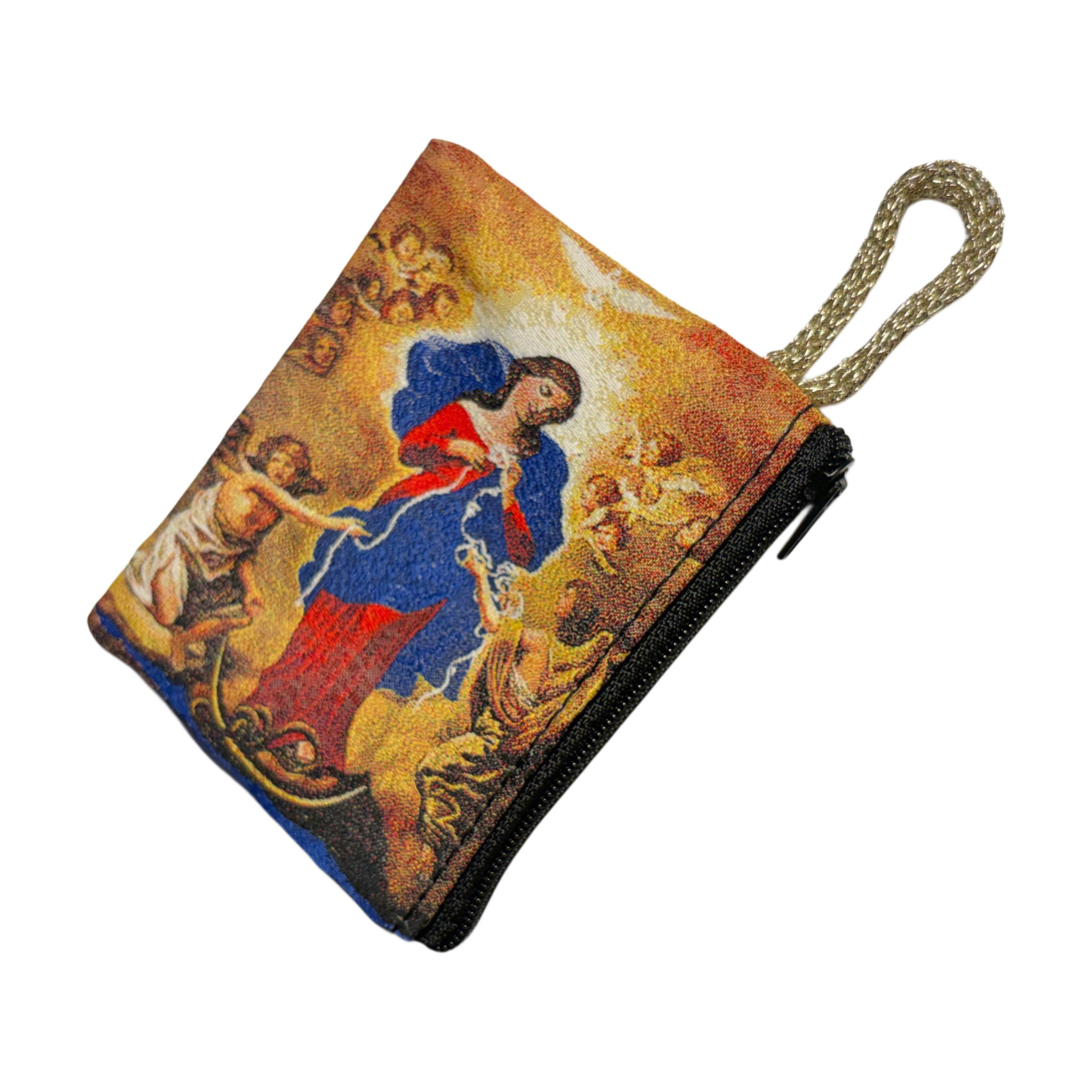 Oremus Mercy - Wholesale Pouch - Unisex - Rosary Pouch - Lady Undoer of Knots 3″ x 4″3