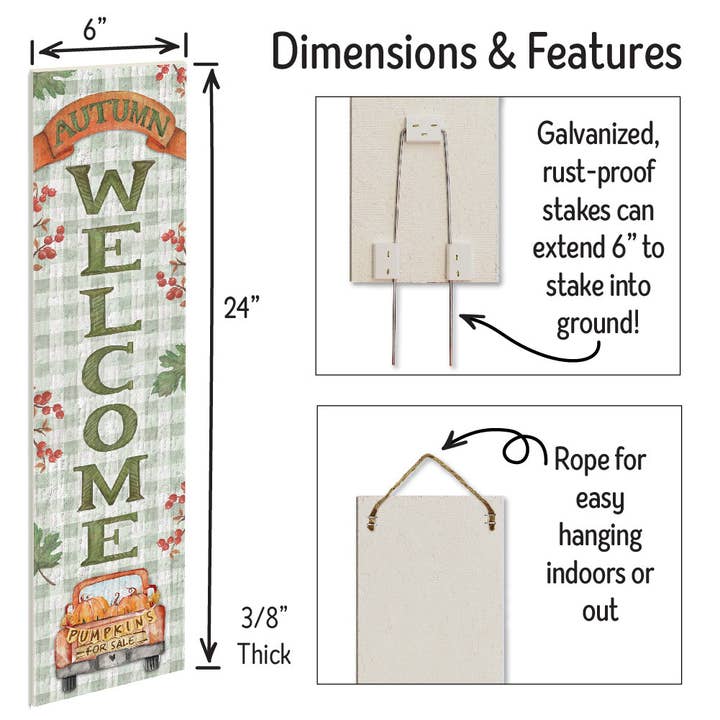 ST Creations - Wholesale Outdoor Sign - Autumn Welcome - Stand-Out Signsâ„¢ Tall SO2