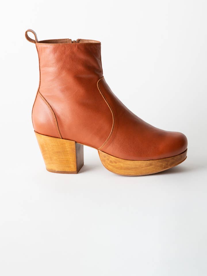 Charli Clog Boot Whiskey Nappa for wholesale by Fortress