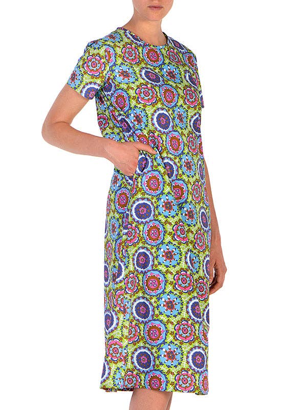 Vestido de cuello redondo - Green Circus para venta al por mayor de Bini Como