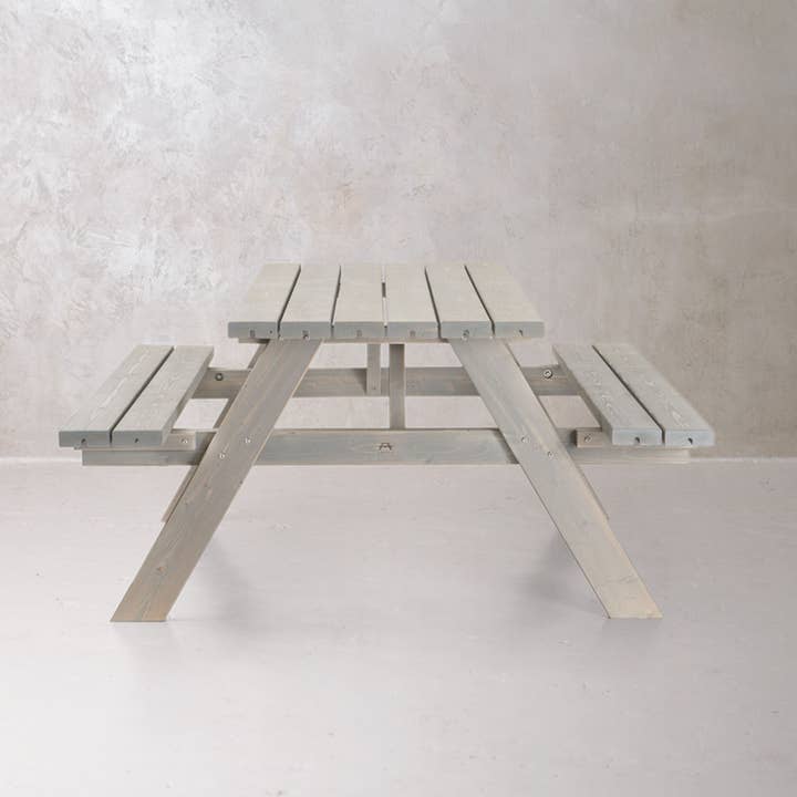 AMATA - Wholesale Patio table - Grey A-frame Wooden Picnic Table and Bench Set 1