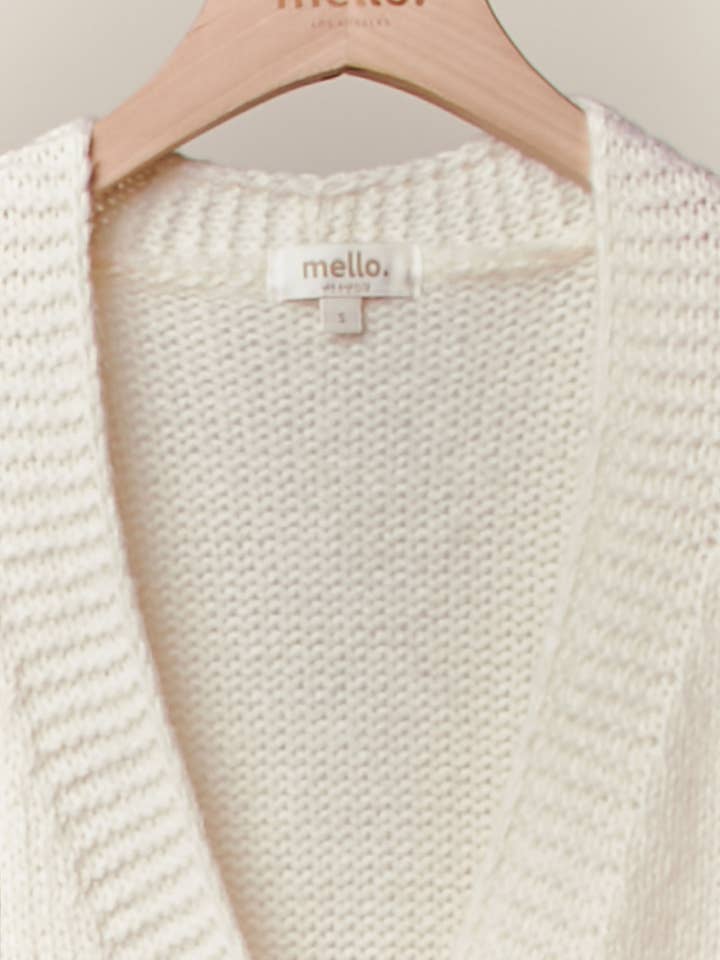 Ivory Christmas Patch Cardigan for wholesale on Faire2