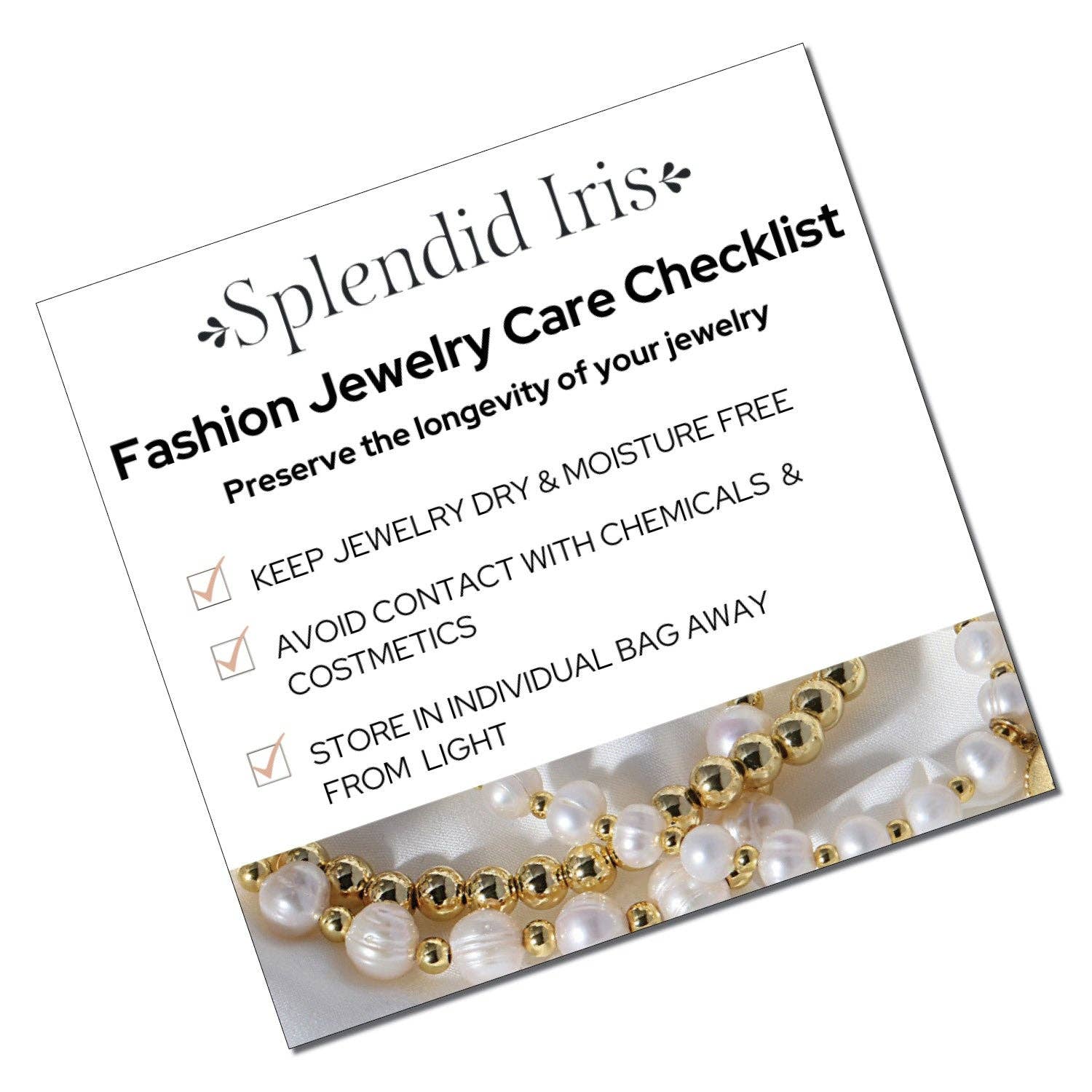 Splendid Iris - Wholesale Retailer Display - Jewelry - Care Card0