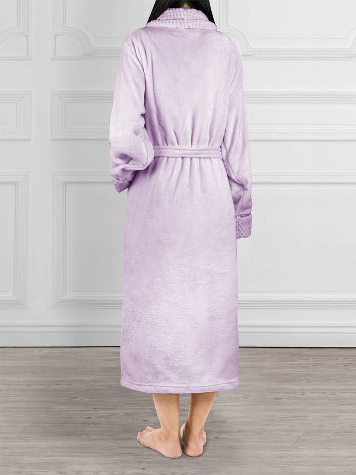 Pavilia - Wholesale Badjas - Dames - Damesbadjas van fleece met satijnen en wafelkanten52