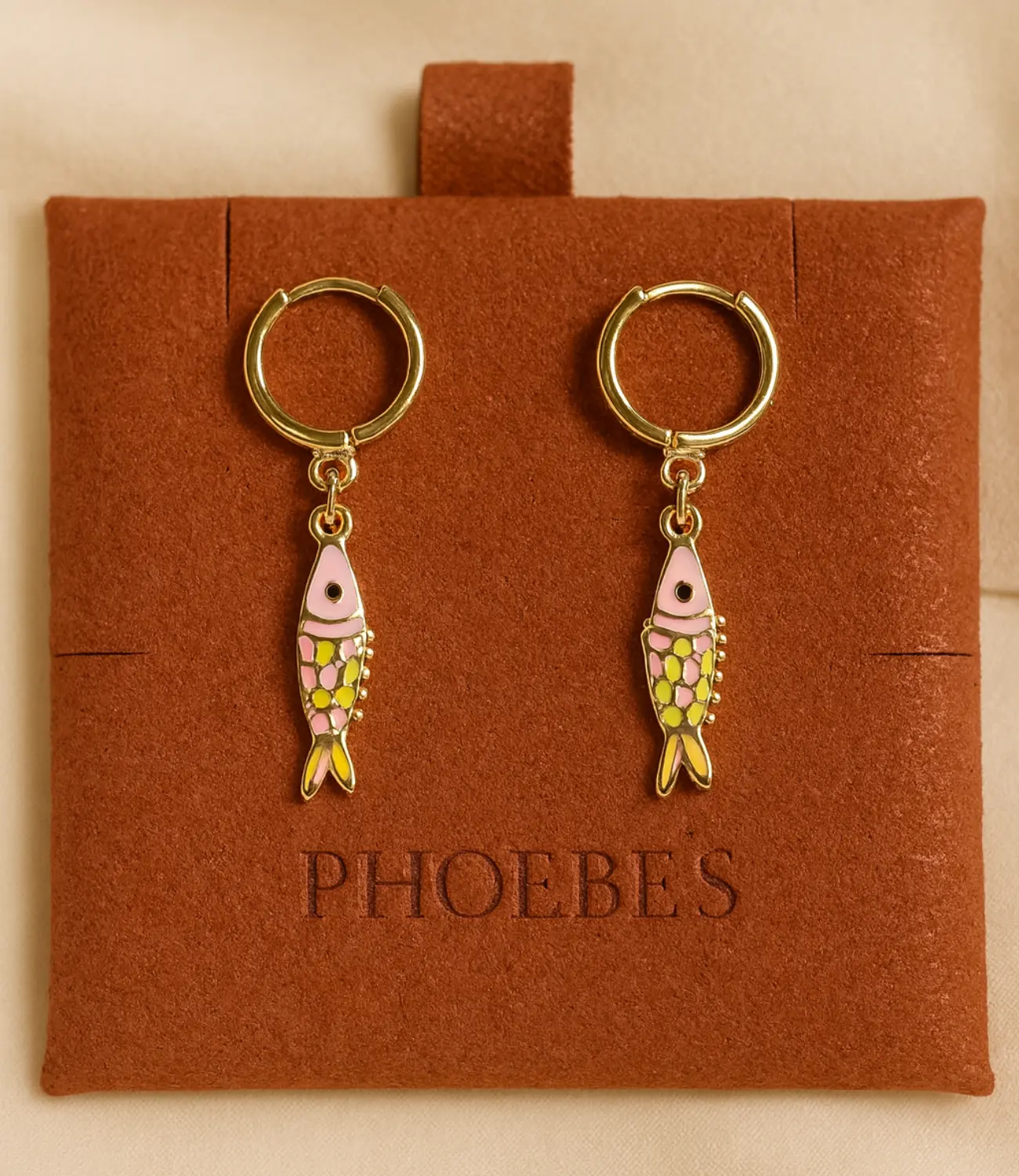 PHOEBE´S - Wholesale Dangle Earrings - 18K Gold-Plated Minimalist Earrings – Pink and Blue Version0