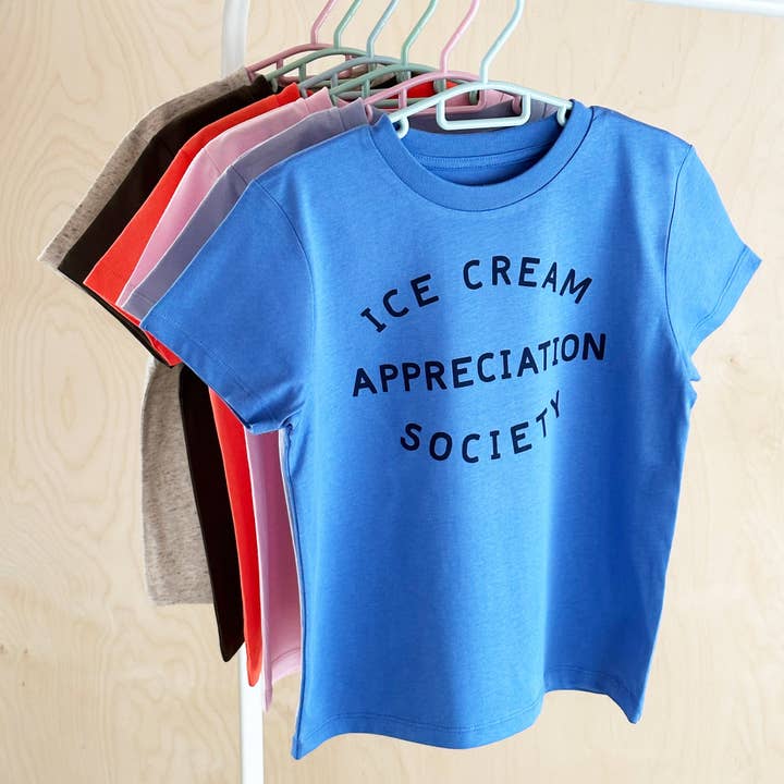 Alphabet Bags - Wholesale Screen Printed T-Shirt - Kids - Ice Cream Appreciation Society - Kid's T-shirt - Blue6