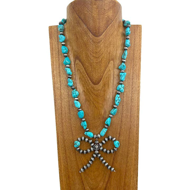 NKY250308-20 16 tum koppar Navajo pärlor med fluga Halsband (Kopia) för wholesale av Western Elite Jewelry