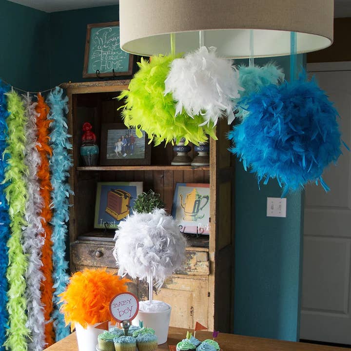 Zucker Feather Products - Wholesale Ornament - Chandelle Feather Pom Poms - White - 6"