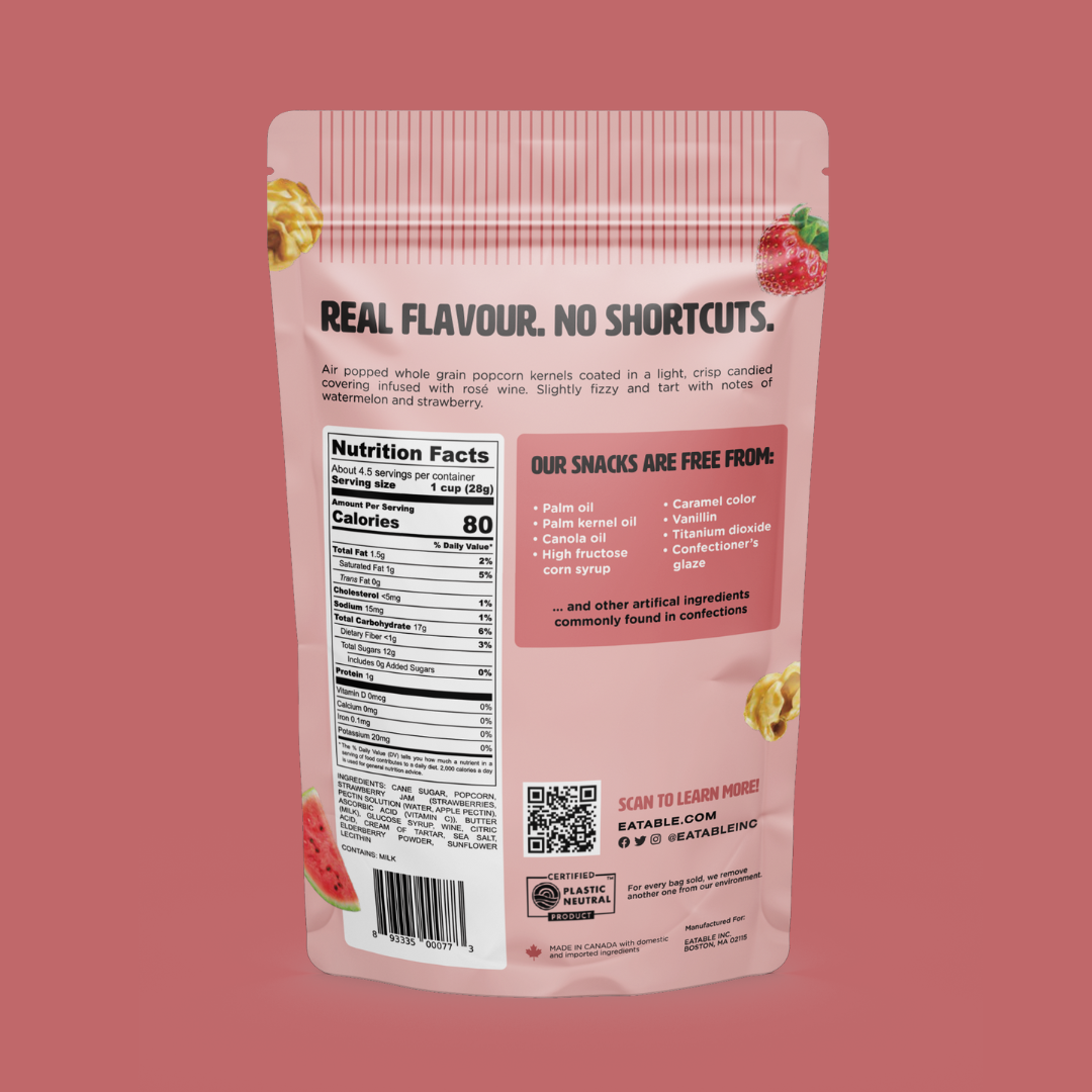 EATABLE Popcorn - Wholesale Popcorn - Poppin' Rosé All Day 🍷 Gourmet Caramel Popcorn6
