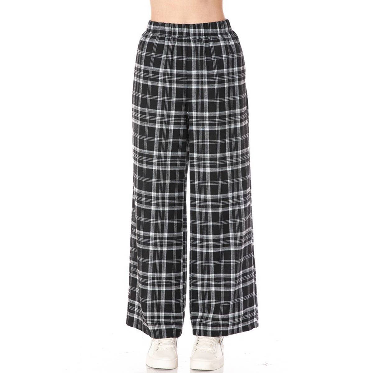 Timeless - Wholesale Pants - Women's - PLAID FLANNEL ELASTIC WAIST POCKETS PAJAMA PANTS 2