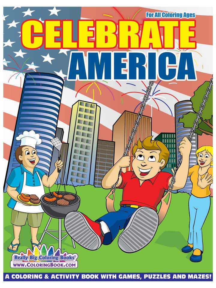 Lot de 12 Celebrate America 8,5 x 11 pouces pour la vente par Really Big Coloring Books | ColoringBook.com