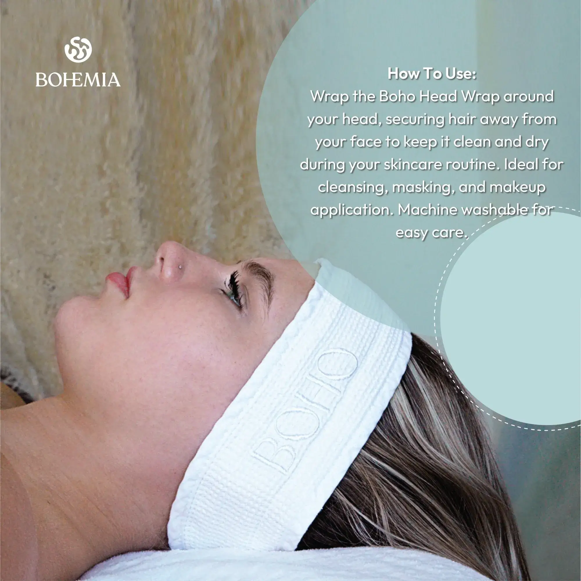 Bohemia Skin - Vente Bandeau – femme - Bandeaux BOHO pour soins du visage2