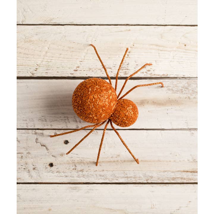 Bethany Lowe Designs - Wholesale Decorative Tabletop Object - Orange Beaded Spider Large