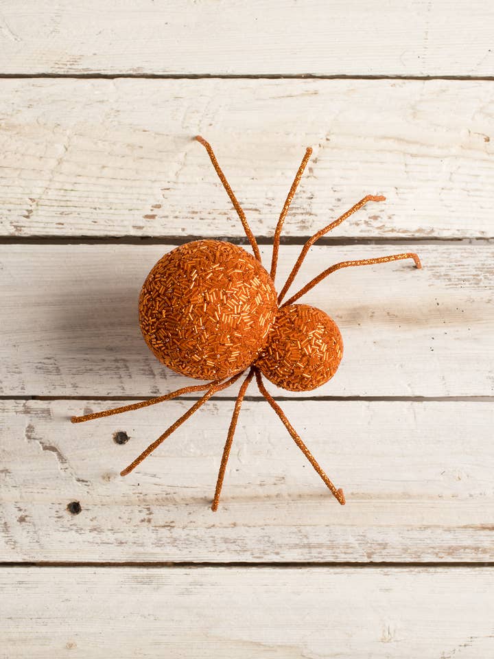 Orange Beaded Spider Large for wholesale by Bethany Lowe Designs