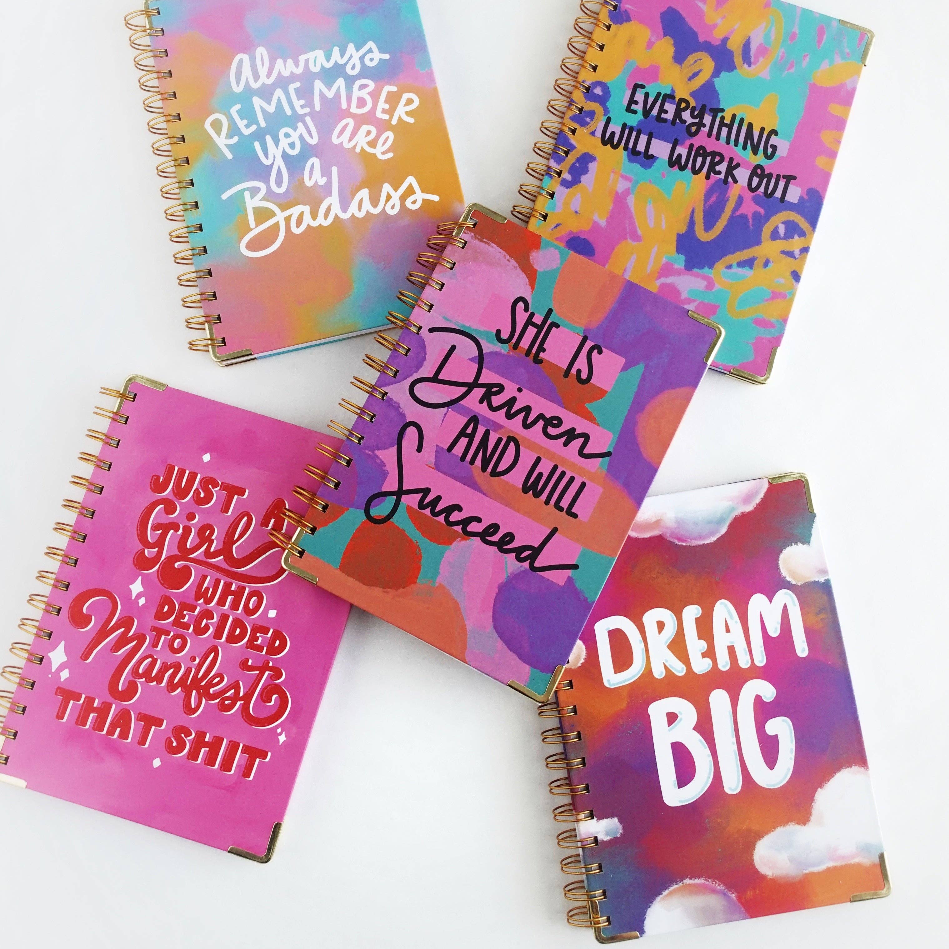 Pretty Peacock Paperie - Women's Empowerment - Wholesale Journal/Diary - Just A Girl Who Decided to Manifest That Shit Hardcover Spiral Journal4