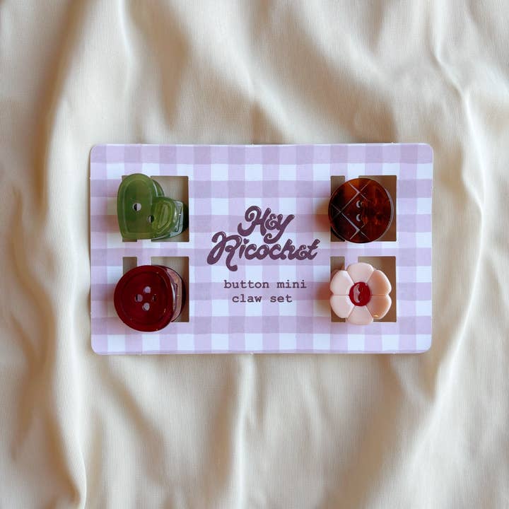 Hey Ricochet - Wholesale Hair Pin - Button Mini Claw Set4