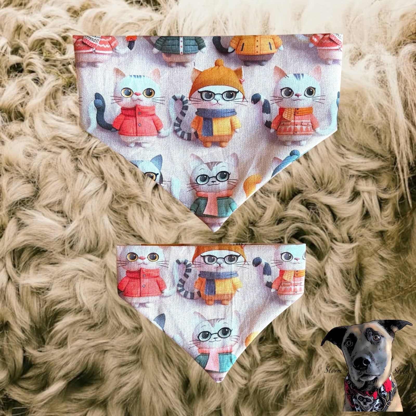 Storms Style - Wholesale Pet Bandana - Dog - Cats In Glasses Pet Bandanas - Dog Cat1