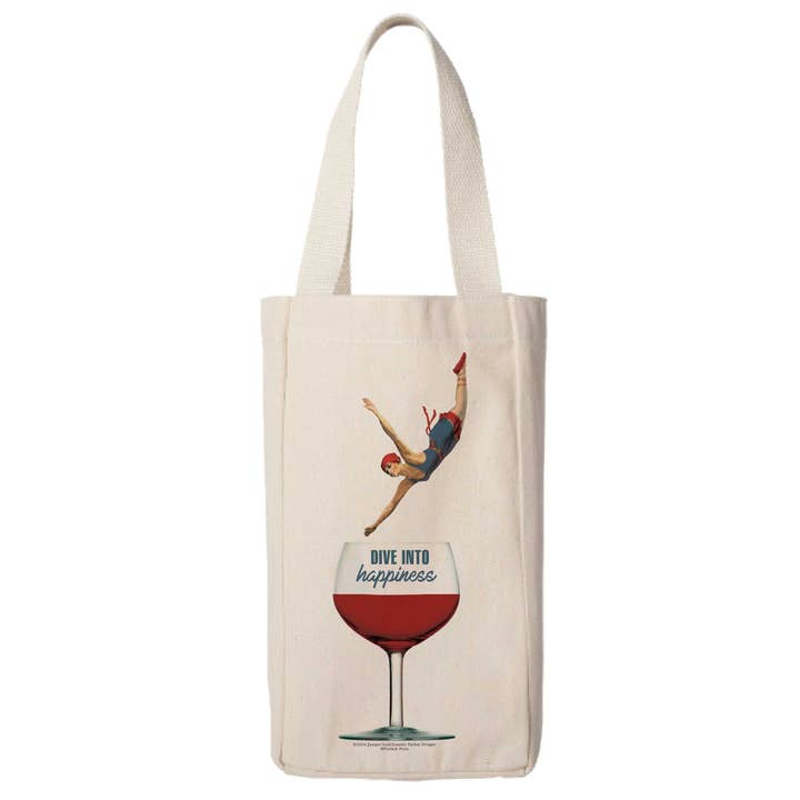 Wine Diver Wine Bag for wholesale by Potluck Press