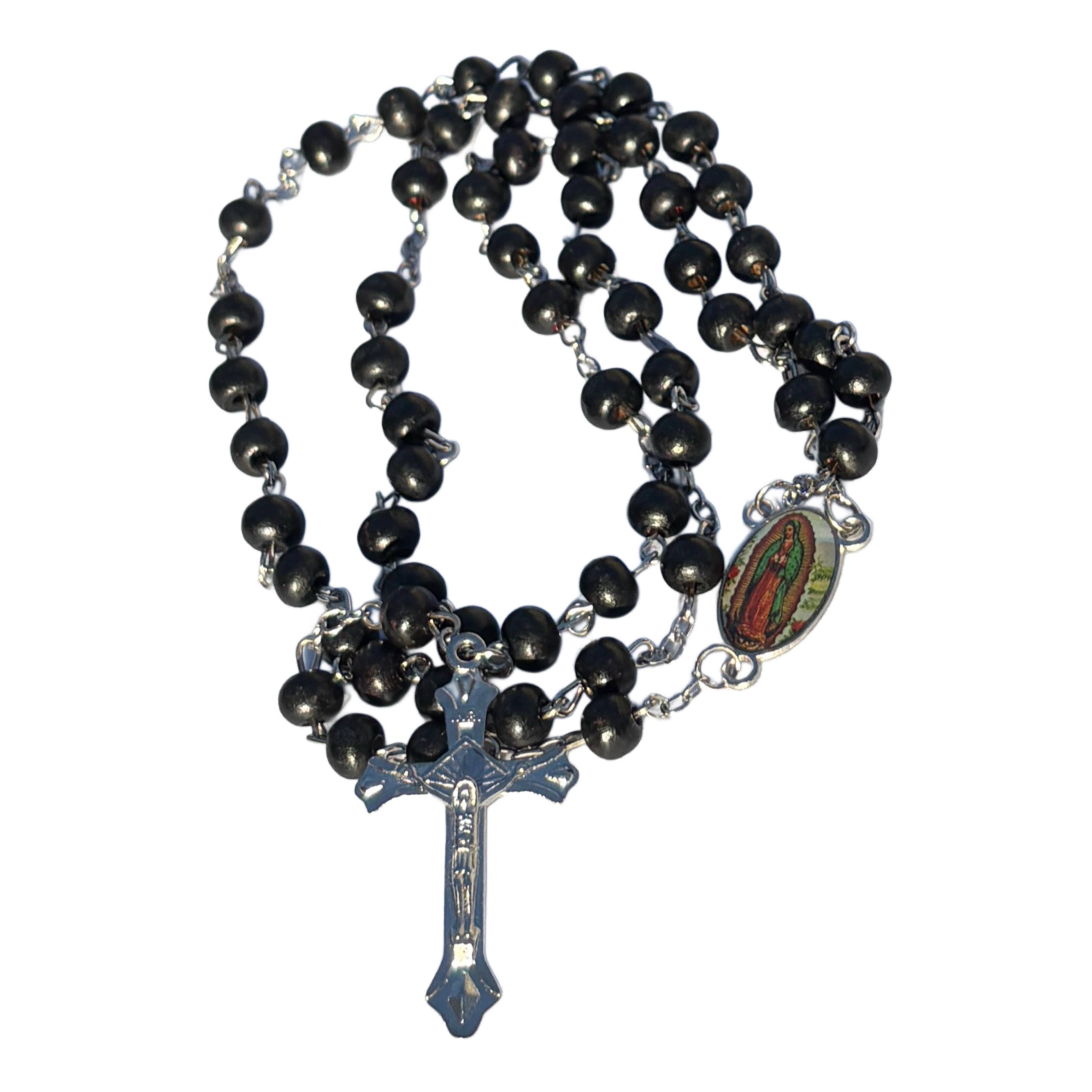 Oremus Mercy - Wholesale Prayer Beads Necklace - Rosary - Our Lady of Guadalupe Wooden 20”3