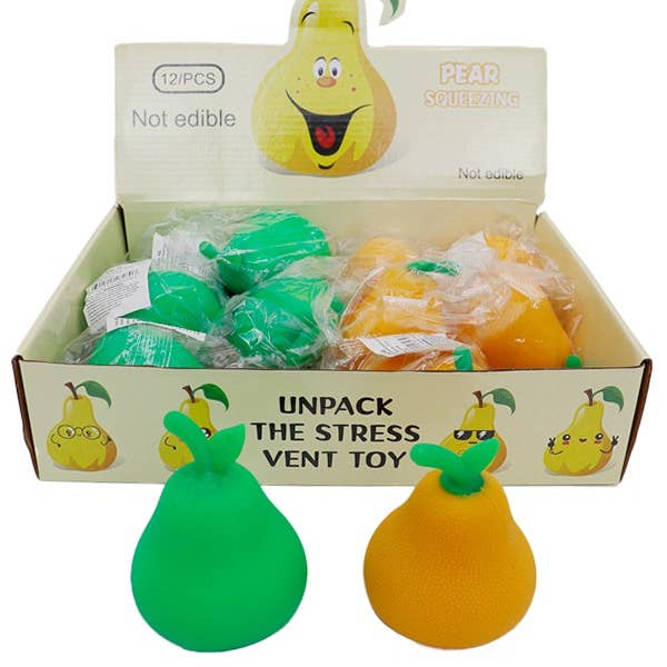 Cap Zone - Wholesale Squishy Toy - Kids & Baby - Pear Stretchy Pull Squish Soft Silicone Slime Filled Squishy