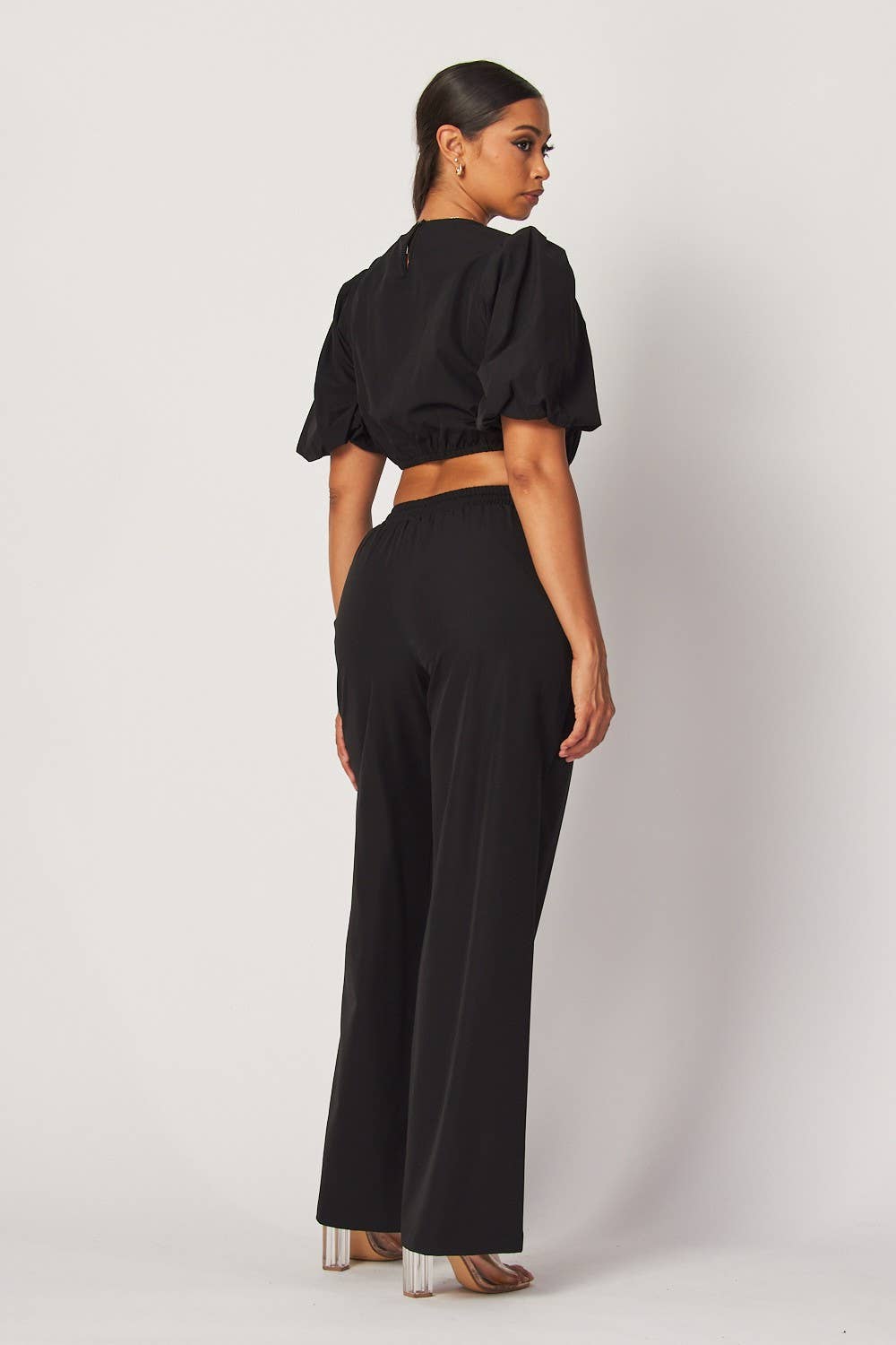 Hot & Delicious – wholesale Top & pants set (NOT Loungewear) – Women's – Tori Bubble Sleeve Crop Top & Pants Set (HDC32475)8