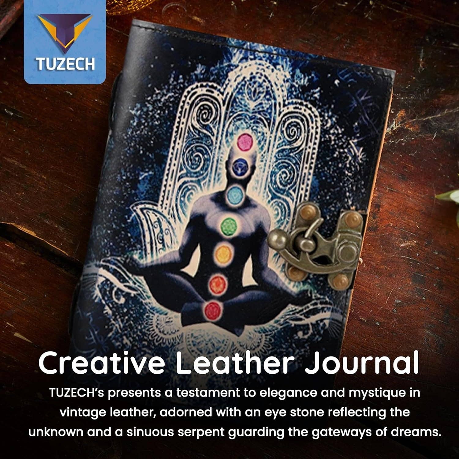 Tuzech Leather – wholesale Journal och dagbok – TUZECH läderklätt anteckningsbok med grimoirestil och ojämna kanter för män och kvinnor35