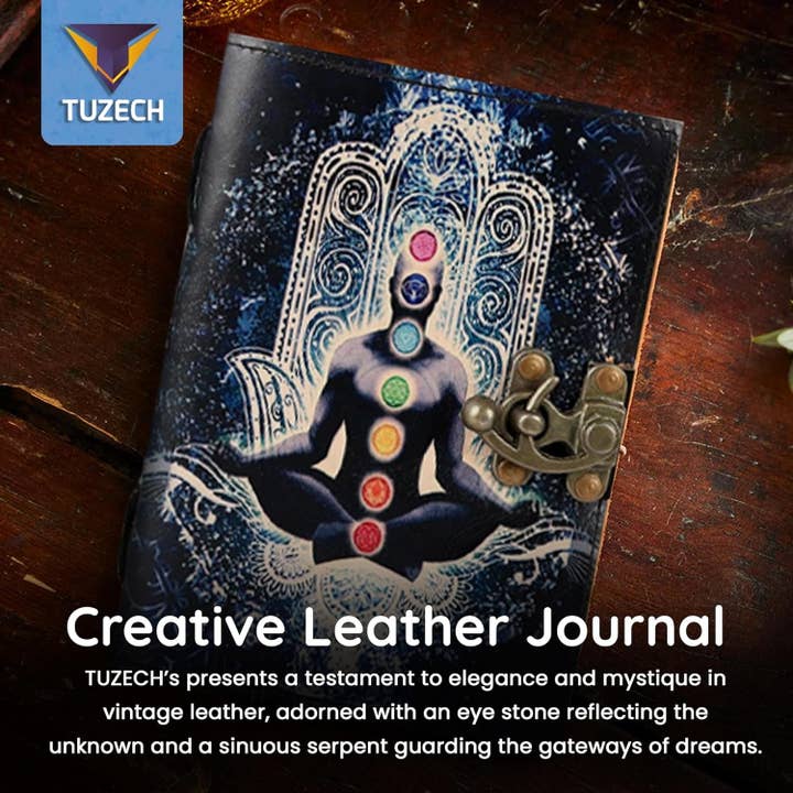 Tuzech Leather – wholesale Journal och dagbok – TUZECH läderklätt anteckningsbok med grimoirestil och ojämna kanter för män och kvinnor35