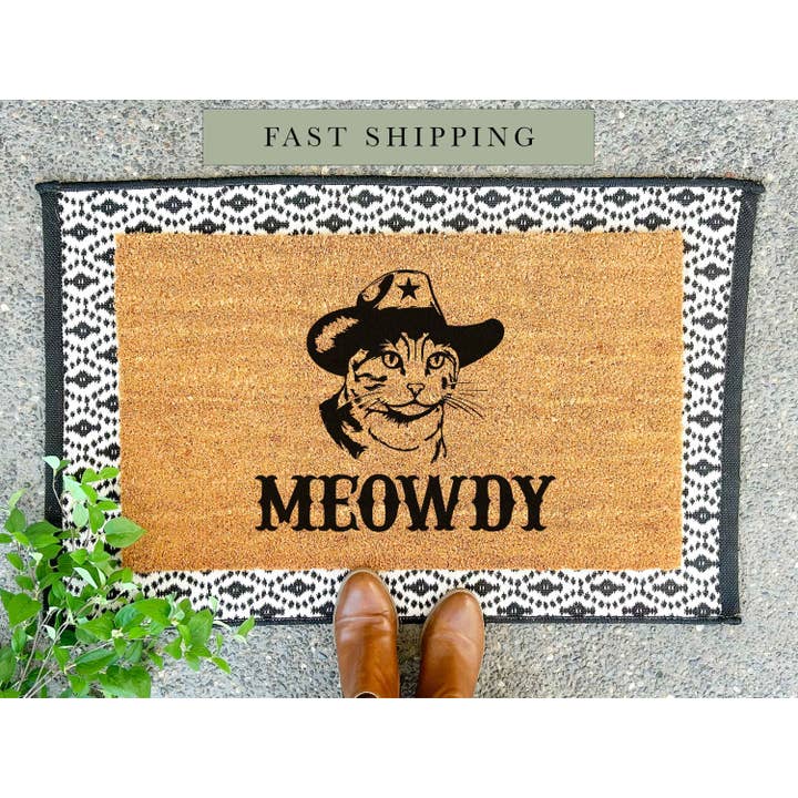 Meowdy Doormat, Funny Door Mat, Cat Doormat, Funny Welcome Mat for wholesale by Charming4Creations