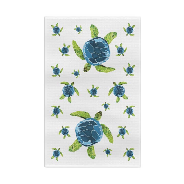 Havssköldpaddor Mikrofiber Vaffel Kökshandduk för wholesale av Blue Cava