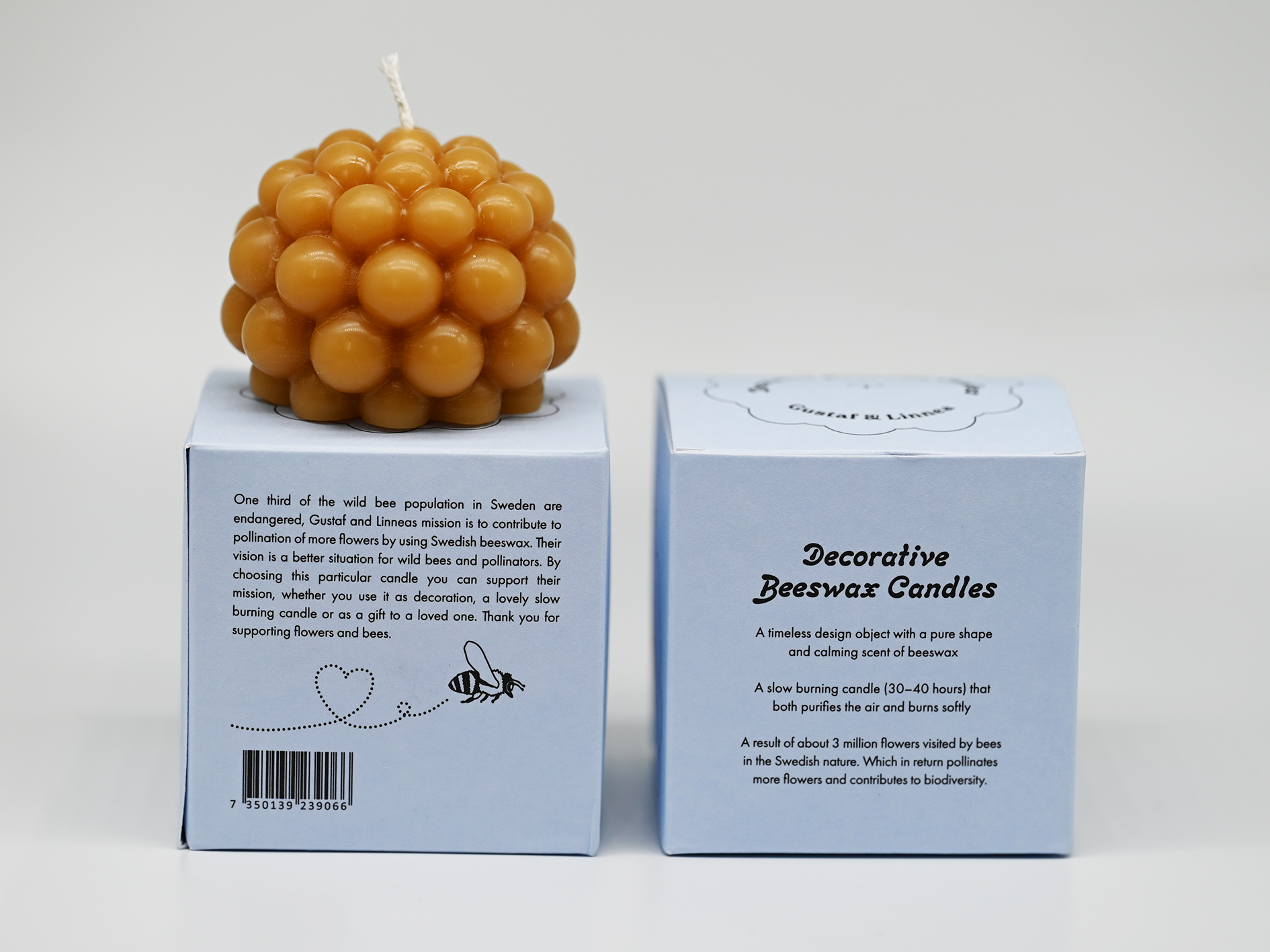 Gustaf och Linnea - Wholesale Novelty Candle - Beeswax Candle Salmbär3