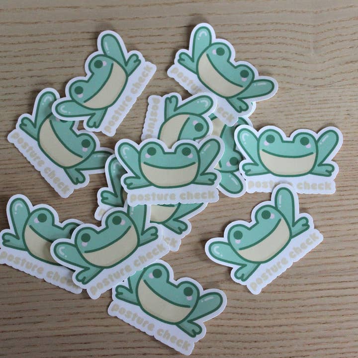 x The Fancy Firefly - Wholesale Sticker - Posture Check Frog – Waterproof Die-Cut Sticker1