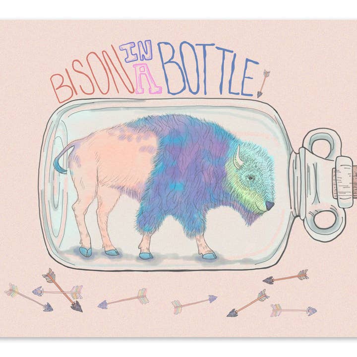 Golden Grove Paper - Wholesale Art Print - Bison in a Bottle 8x10 Print