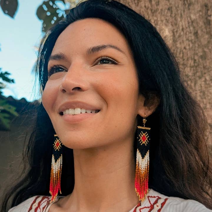 Agua del Río - Wholesale Dangle Earrings - Earrings handmade with Miyuki beads - ROJA1