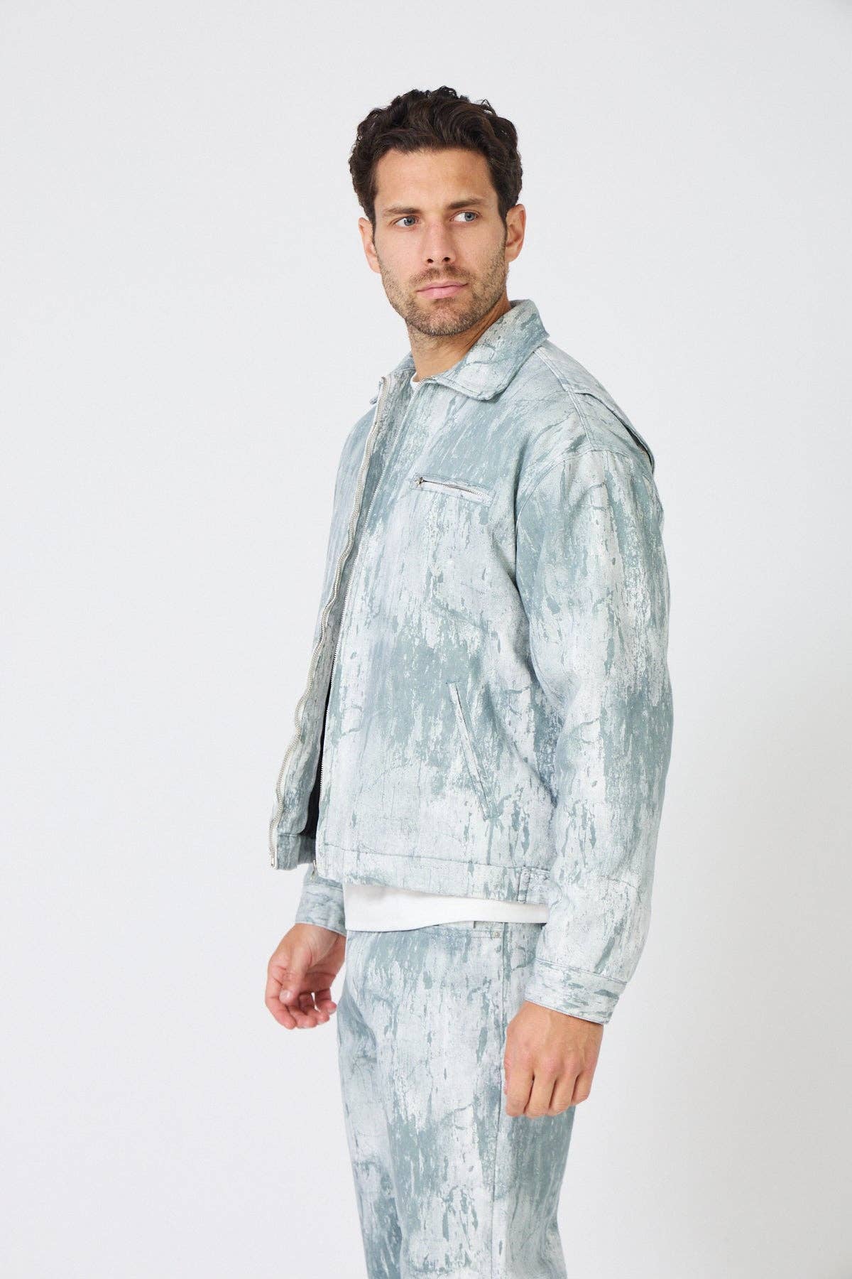 TOP MONDAY - Wholesale Top & Pant Set (NOT Loungewear) - Men's - Paint Effect Denim Set – Street Chic Look for Winter11