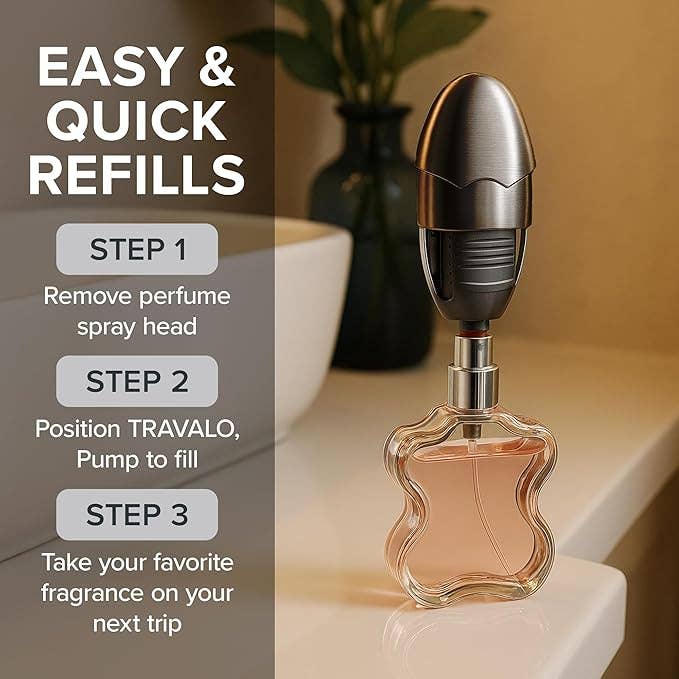 TRAVALO - Vente Flacon pulvérisateur - TRAVALO Pearl Atomiseur de Parfum Rechargeable – Approuvé par la TSA4