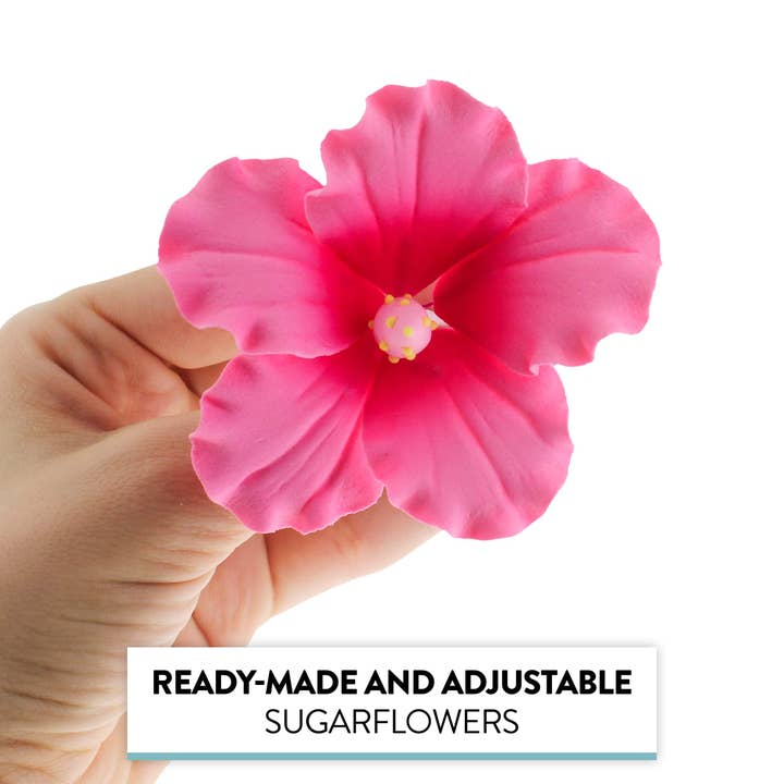 Global Sugar Art - Wholesale Cake/cupcake topper - Hibiscus Sugar Cake Flowers, Pink Tropical Sugar Flowers, by Global Sugar Art7