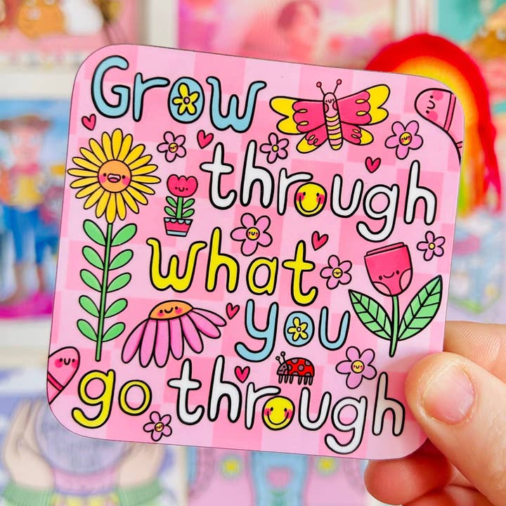 Grow Through What You Go Through - Drinks Coaster for wholesale by Kellylou