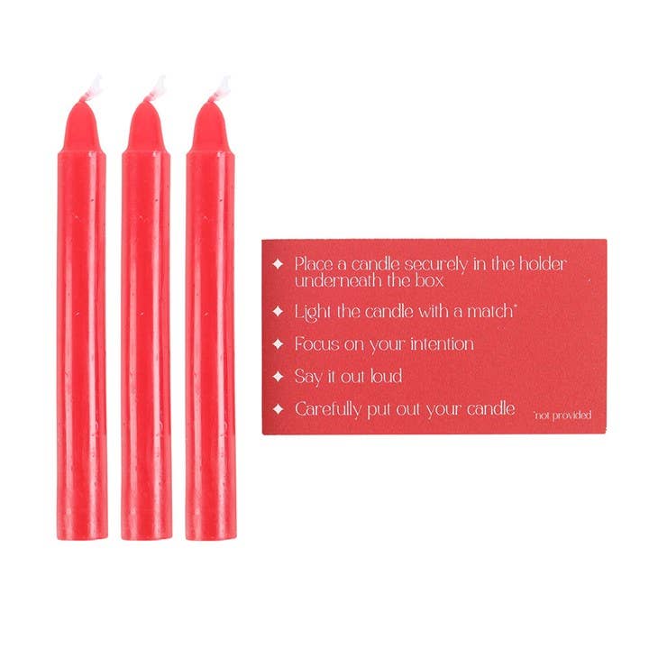 Something Different Wholesale - Wholesale Tapered Candle/Candlestick - Set of 3 Love Spell Candles in a Box5