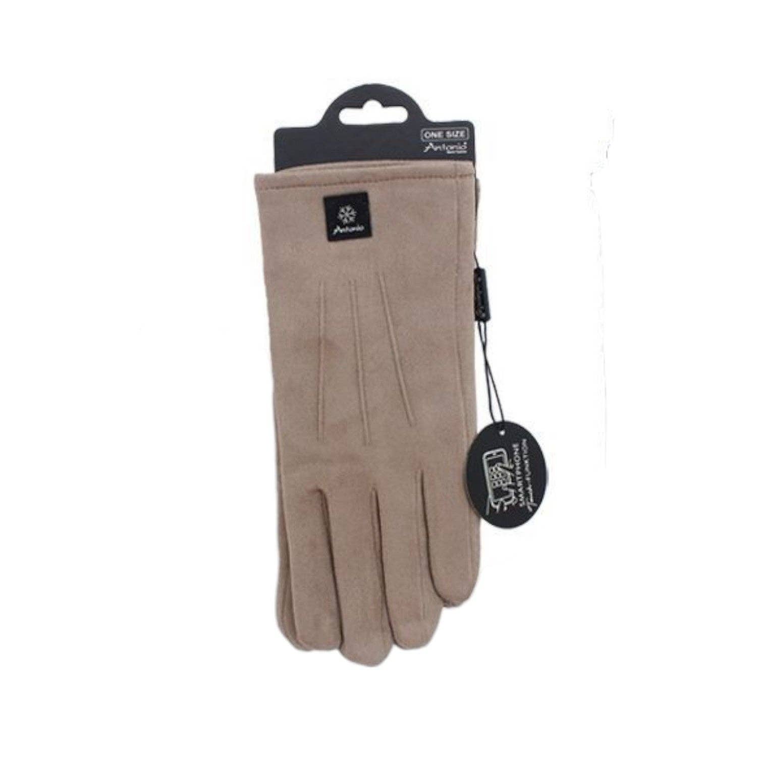 VewoTex - Wholesale Gloves - Women's - Lined Winter Women's Gloves » Winter Gloves with Teddy Lining » Finger Gloves with Three Stripes on the Back of the Hand | Touch Function2