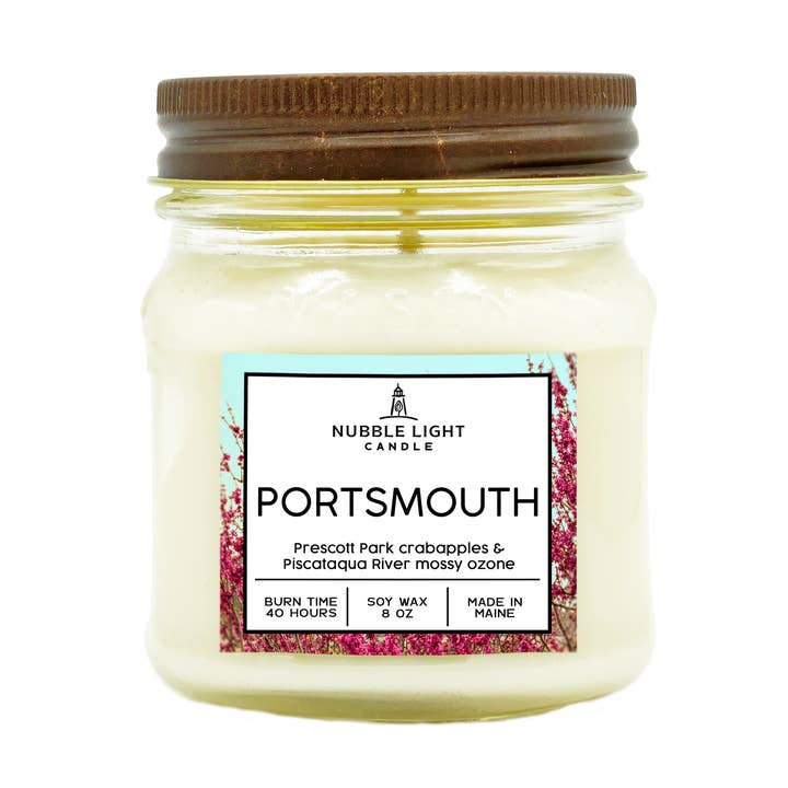 Portsmouth 8oz. Scented Soy Candle for wholesale by Nubble Light Candle