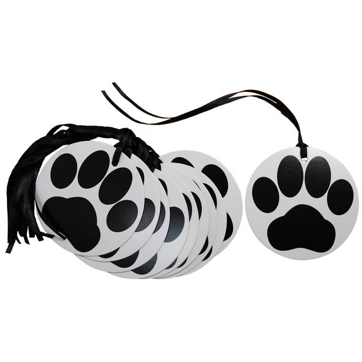 50 Paw Print Gift Tags & Tying Ribbon - pet/dog hampers for wholesale by Candi Gifts