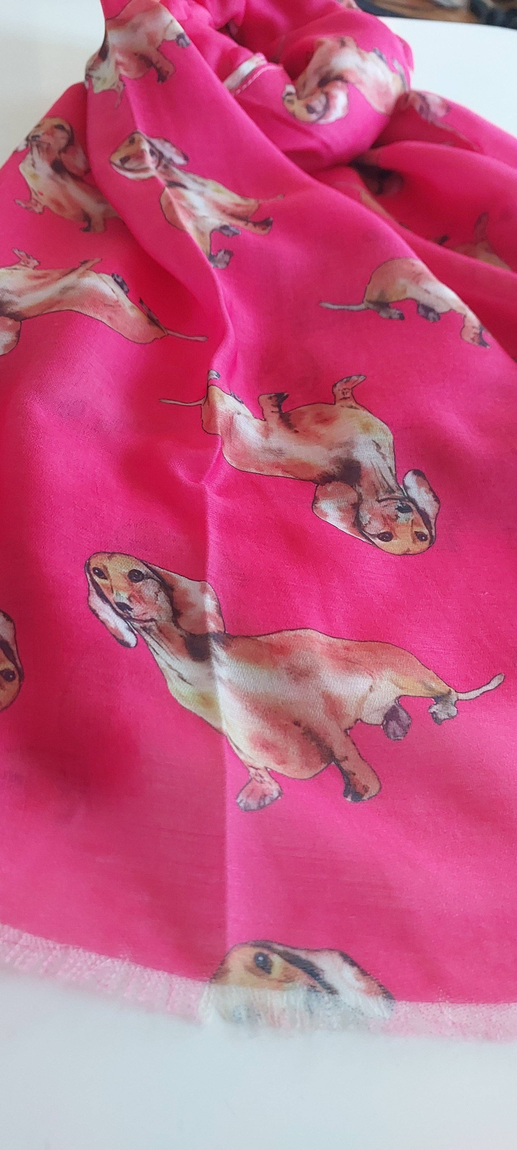 Shimena - Wholesale Scarf - Women's - Lightweight Dachshund scarf2