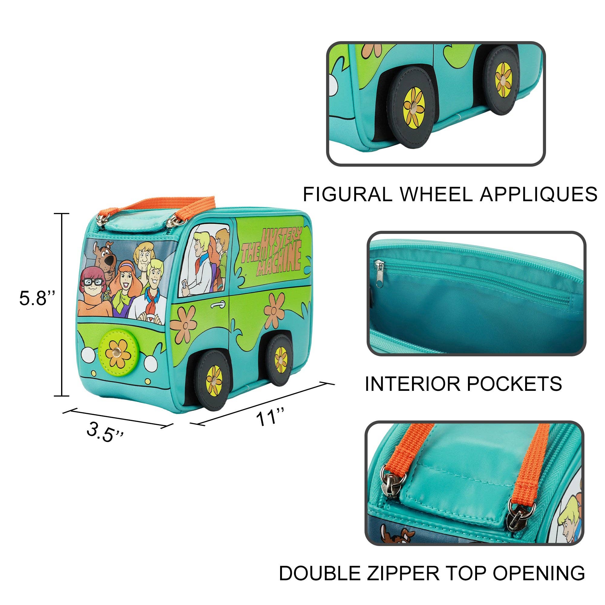 Bioworld Merchandising - Wholesale Makeup/Cosmetic Bag - Scooby Doo Mystery Machine 28 CM Novelty Cosmetic Bag4