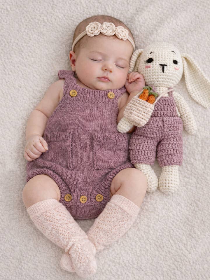 Påsk-sparkdräkt 3-delars set | Viol Aprikos för wholesale av OLIVE & CRADLE