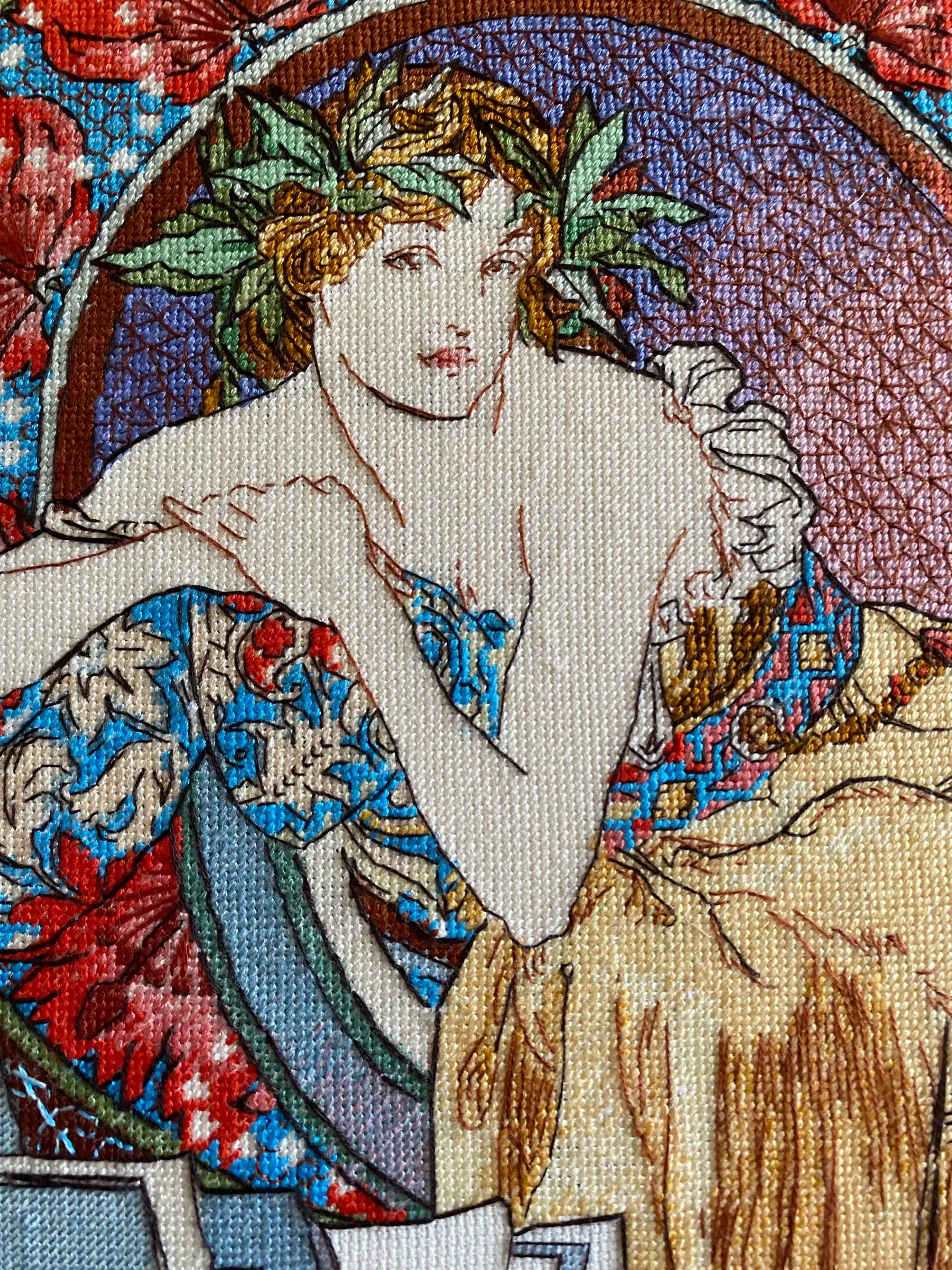 RIOLIS – Material para bordar/ponto de cruz por atacado – Kit de Ponto Cruz Riolis 100/058 Menina com Cavalete Após Mucha2